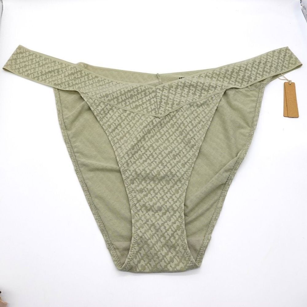 SKIMS Logo Mesh Cheeky in Light Green Size 4X